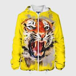 Куртка с капюшоном мужская Оскал тигра, цвет: 3D-белый