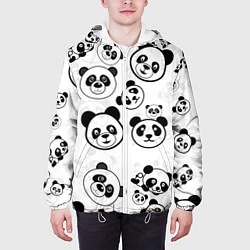 Куртка с капюшоном мужская Панды, цвет: 3D-белый — фото 2