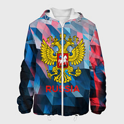 Куртка с капюшоном мужская RUSSIA, цвет: 3D-белый