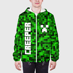 Куртка с капюшоном мужская MINECRAFT CREEPER, цвет: 3D-белый — фото 2