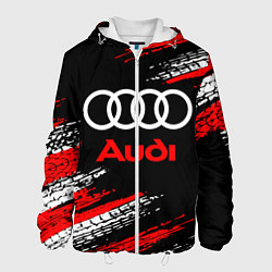 Куртка с капюшоном мужская AUDI, цвет: 3D-белый