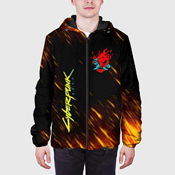 Куртка с капюшоном мужская CYBERPUNK 2077, цвет: 3D-черный — фото 2