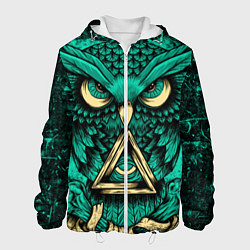 Куртка с капюшоном мужская Тотемная сова, цвет: 3D-белый