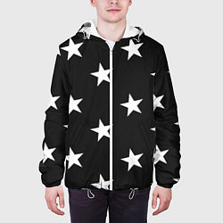 Куртка с капюшоном мужская Звёзды, цвет: 3D-белый — фото 2