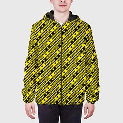 Куртка с капюшоном мужская Хаффлпафф паттерн, цвет: 3D-черный — фото 2
