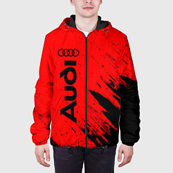 Куртка с капюшоном мужская AUDI АУДИ, цвет: 3D-черный — фото 2