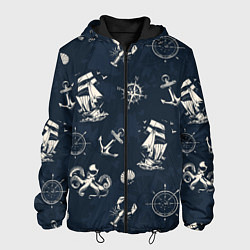 Куртка с капюшоном мужская Nautical art, цвет: 3D-черный