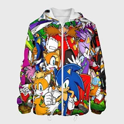Куртка с капюшоном мужская Sonic, цвет: 3D-белый