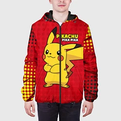 Куртка с капюшоном мужская Pikachu Pika Pika, цвет: 3D-черный — фото 2