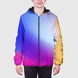 Куртка с капюшоном мужская Градиент Облаков, цвет: 3D-черный — фото 2