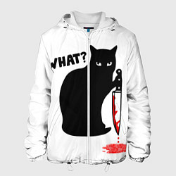 Куртка с капюшоном мужская What Cat, цвет: 3D-белый