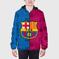 Куртка с капюшоном мужская FC BARCELONA, цвет: 3D-черный — фото 2