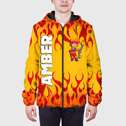 Куртка с капюшоном мужская Brawl Stars - Amber, цвет: 3D-черный — фото 2