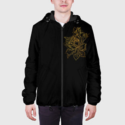 Куртка с капюшоном мужская Золотая роза, цвет: 3D-черный — фото 2