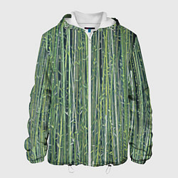 Куртка с капюшоном мужская Зеленый бамбук, цвет: 3D-белый