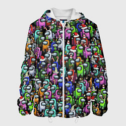 Куртка с капюшоном мужская Among Us С Новым Годом!, цвет: 3D-белый