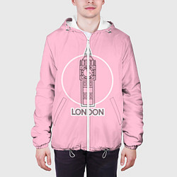 Куртка с капюшоном мужская Биг Бен, Лондон, London, цвет: 3D-белый — фото 2