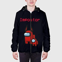 Куртка с капюшоном мужская Among us Impostor, цвет: 3D-черный — фото 2
