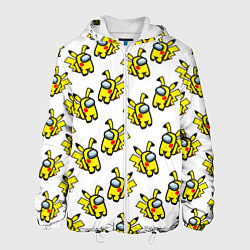 Куртка с капюшоном мужская Among us Pikachu, цвет: 3D-белый