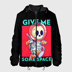Куртка с капюшоном мужская Скелет космонавт, цвет: 3D-черный