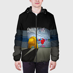 Куртка с капюшоном мужская Among Us in the tunnel, цвет: 3D-черный — фото 2