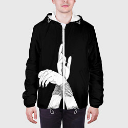 Куртка с капюшоном мужская Связанные руки эстетика, цвет: 3D-белый — фото 2