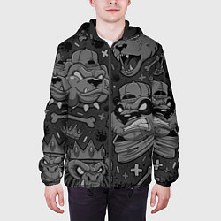 Куртка с капюшоном мужская CRAZY ANIMALS, цвет: 3D-черный — фото 2