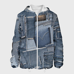 Куртка с капюшоном мужская Jeans life, цвет: 3D-белый