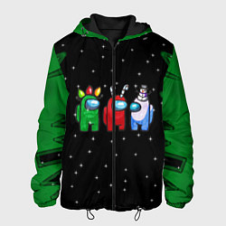 Куртка с капюшоном мужская AMONG US - NEW YEAR, цвет: 3D-черный