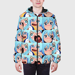 Куртка с капюшоном мужская Аква Коносуба Aqua Konosuba, цвет: 3D-черный — фото 2