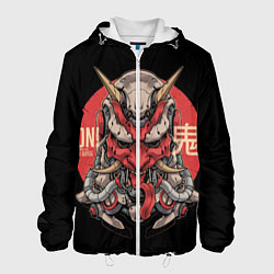 Куртка с капюшоном мужская Cyber Oni Samurai, цвет: 3D-белый
