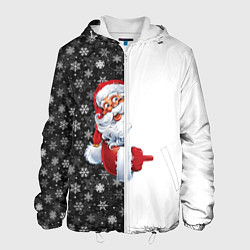 Куртка с капюшоном мужская Дедушка Мороз, цвет: 3D-белый