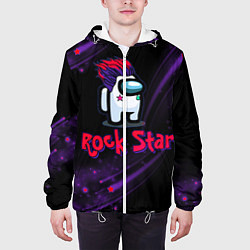Куртка с капюшоном мужская Among Us Rock Star, цвет: 3D-белый — фото 2