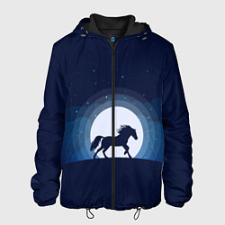 Куртка с капюшоном мужская Луна в минимализме, цвет: 3D-черный