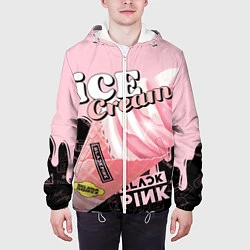 Куртка с капюшоном мужская BLACKPINK ICE CREAM, цвет: 3D-белый — фото 2