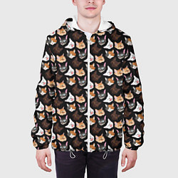 Куртка с капюшоном мужская Много котов, цвет: 3D-белый — фото 2