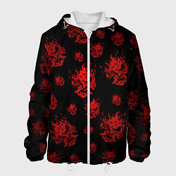 Куртка с капюшоном мужская Samurai pattern - красный, цвет: 3D-белый