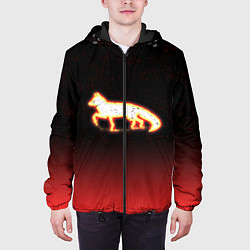 Куртка с капюшоном мужская Светящаяся лиса, цвет: 3D-черный — фото 2