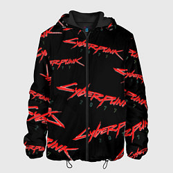 Куртка с капюшоном мужская Cyberpunk 2077 red, цвет: 3D-черный