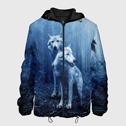 Куртка с капюшоном мужская Волки, цвет: 3D-черный