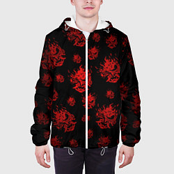 Куртка с капюшоном мужская RED SAMURAI PATTERN, цвет: 3D-белый — фото 2