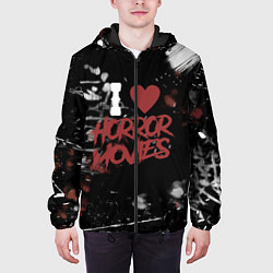 Куртка с капюшоном мужская Любовь к хоррорам, цвет: 3D-черный — фото 2
