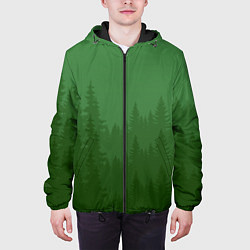 Куртка с капюшоном мужская Зеленый Лес, цвет: 3D-черный — фото 2