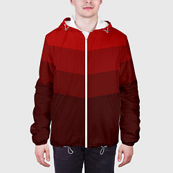 Куртка с капюшоном мужская Красный Градиент, цвет: 3D-белый — фото 2