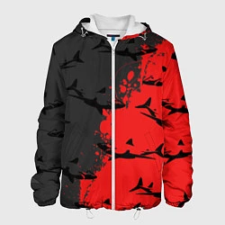 Куртка с капюшоном мужская Акулы, цвет: 3D-белый