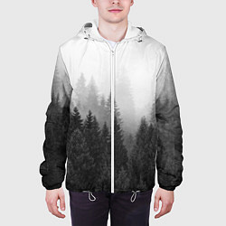 Куртка с капюшоном мужская Туманный лес, цвет: 3D-белый — фото 2