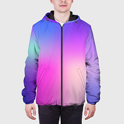 Куртка с капюшоном мужская Неоновая голографиия, цвет: 3D-черный — фото 2
