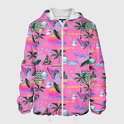Куртка с капюшоном мужская Vaporwave art, цвет: 3D-белый