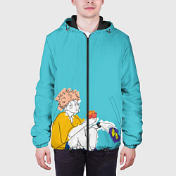 Куртка с капюшоном мужская Итадори Магическая битва, цвет: 3D-черный — фото 2