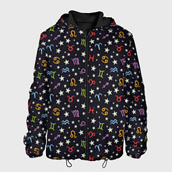 Куртка с капюшоном мужская Знаки Зодиака, цвет: 3D-черный